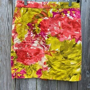 J CREW Floral Mini Pencil Skirt Women’s 6 Petite